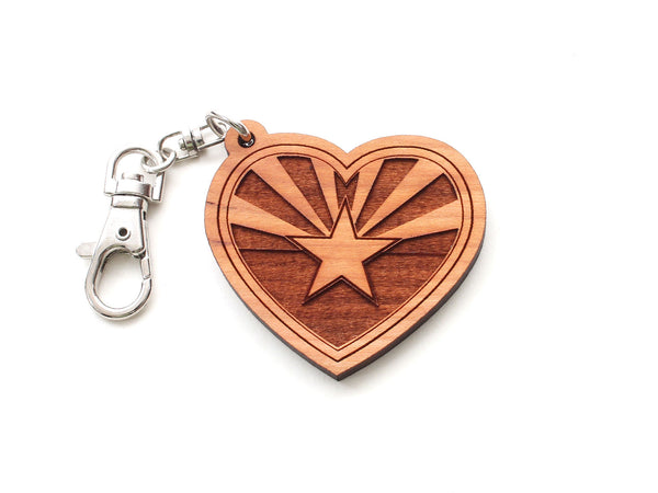 Arizona State Flag Heart Key Chain