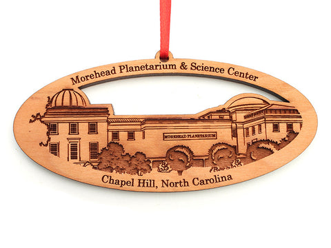 Morehead Planetarium & Science Center Oval Custom Ornament - Nestled Pines