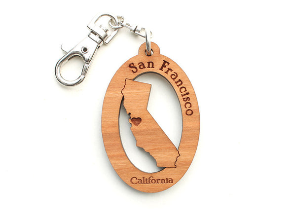 Booksmith California Custom State Key Chain - Nestled Pines