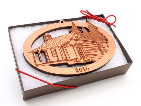 HOM Cabin Custom Ornament - Nestled Pines