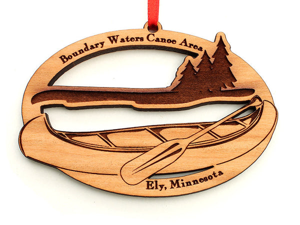 Mealey's Custom Canoe Ornament - Nestled Pines