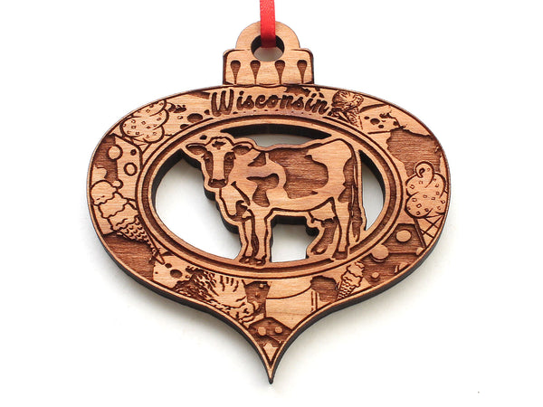 Classic Ornament Wisconsin Dairy Cow Dairy Products Ornament