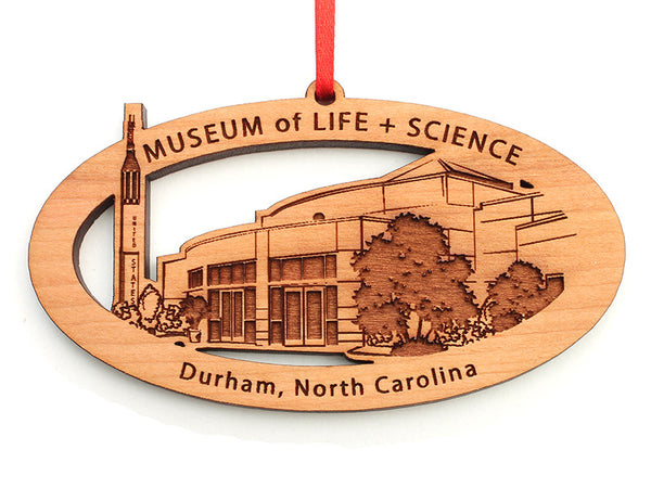 Museum of Life & Science Oval Custom Ornament - Nestled Pines