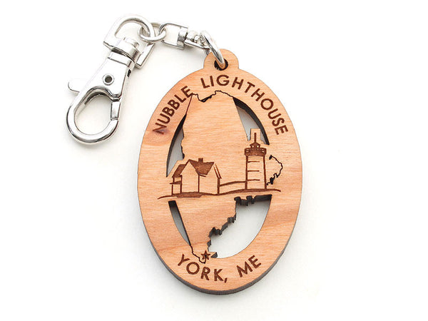 Nubble Lighthouse Maine State Logo Key Chain