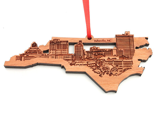 Asheville North Carolina State Cut Out City Skyline Insert Ornament