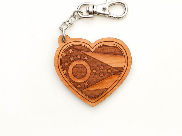 Taste of Toledo Ohio State Flag Heart Key Chain