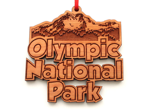 Olympic National Park Mountain Text Ornament