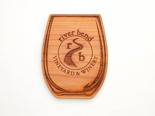 River Bend Vineyard & Winery Stemless Wine Glass Coaster Set of 4