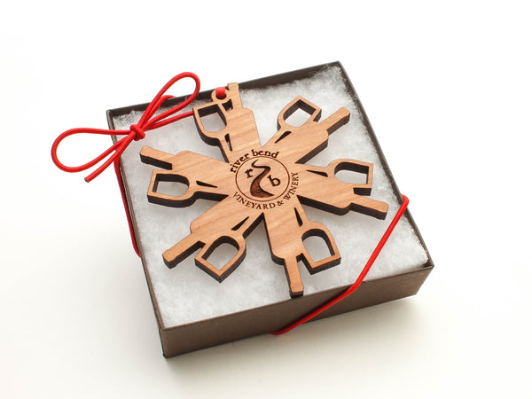 River Bend Vineyard & Winery Wine Bottle Snowflake Gift Box