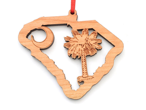 South Carolina State Flag (Palmetto Moon) Ornament - Nestled Pines