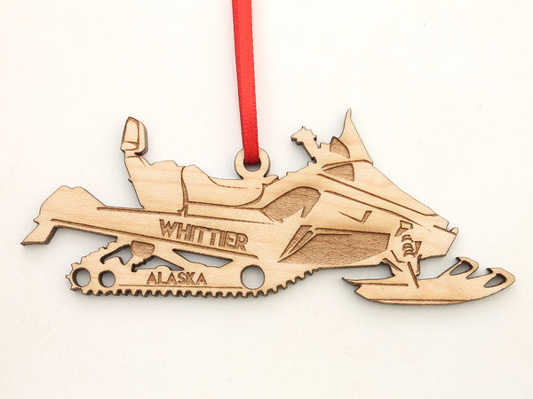 Whitter Alaska Snowmobile Ornament