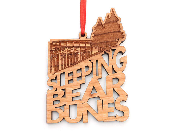 Sleeping Bear Dunes Text Ornament - Nestled Pines