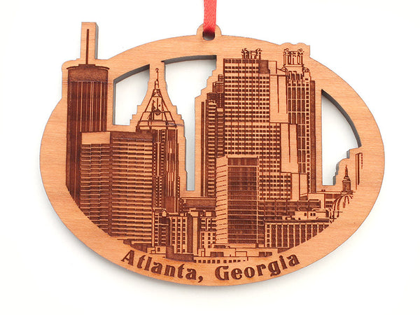 Atlanta Ornament - Detailed City Skyline Oval - Nestled Pines