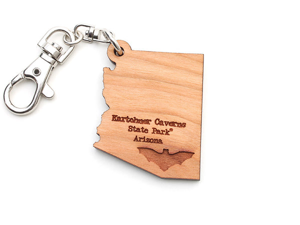 Kartchner Caverns Arizona State Shape Key Chain - Nestled Pines