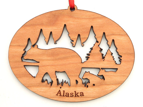 Alaska Black Bear with Cubs Northwoods Ornament