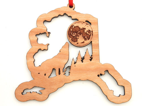 Alaska State Howling Wolf Insert Ornament