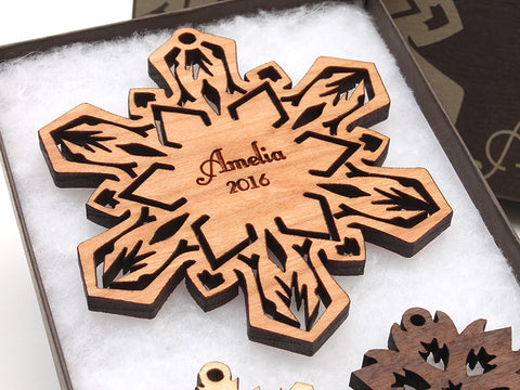 New 2016 Snowflake Custom Christmas Ornament - Nestled Pines - 1