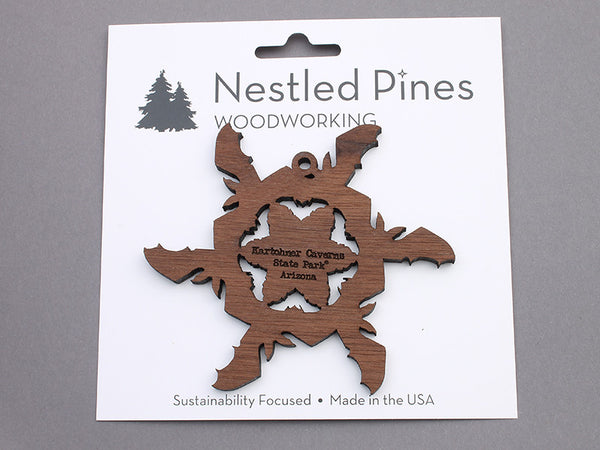 Kartchner Caverns Bat Flake Custom Ornament (PEG CARD) - Nestled Pines