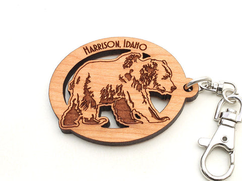 Birds Nest Grizzly Bear Key Chain
