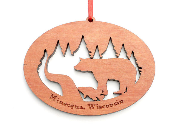 Northwoods Bear with Fish Ornament - Nestled Pines
