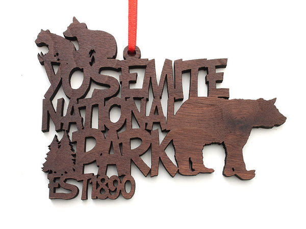 Yosemite NP Bear Text Ornament - Nestled Pines