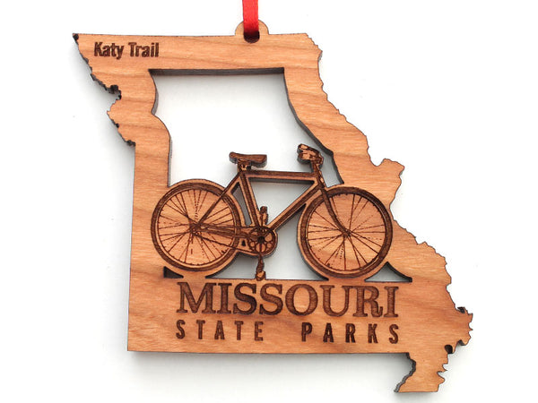 Missouri State Bike Insert Custom Ornament - Katy Trail Missouri State Parks