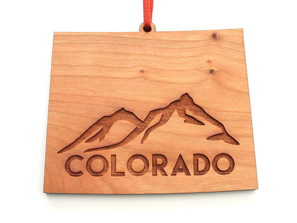 Fruehauf's Colorado State Shape Custom Engraved Ornament - Nestled Pines