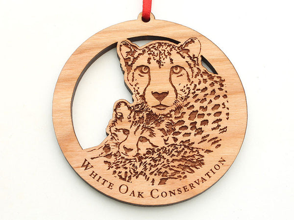 White Oak Conservation Cheetah with Cub Ornament