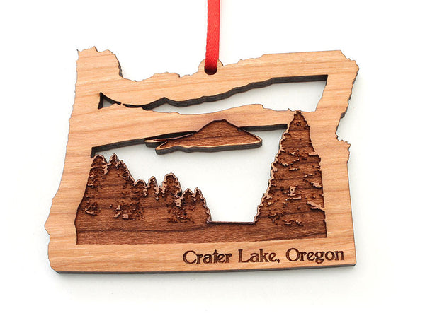 Shady Cove Pharmacy Oregon State Shape Crater Lake Insert Ornament