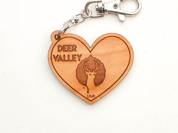 Deer Valley Logo Heart Key Chain