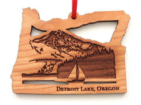 Detroit Lake Oregon Sailboat Mountain Insert Ornament