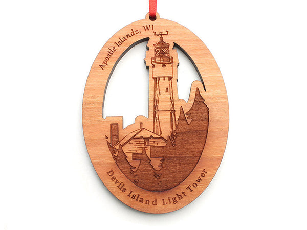 Madeline Island Devils Island Light Tower Ornament - Nestled Pines