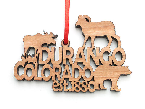 Durango Text Ornament - Nestled Pines