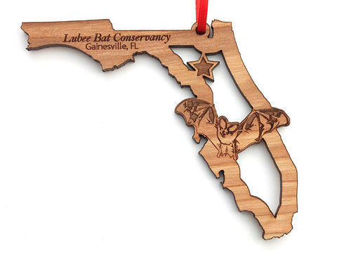 Lubee Bat Conservatory Florida State Brown Bat Insert Custom Ornament