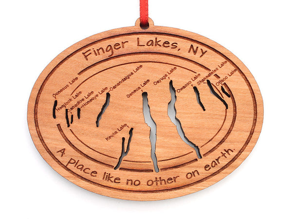 Finger Lakes Oval Lake Ornament - Nestled Pines