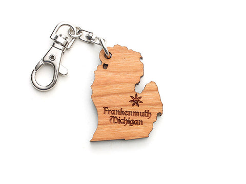 Frankenmuth Michigan State Key Chain Alt - Nestled Pines