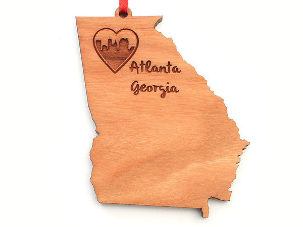 Atlanta Georgia State Shape Custom Ornament - Nestled Pines