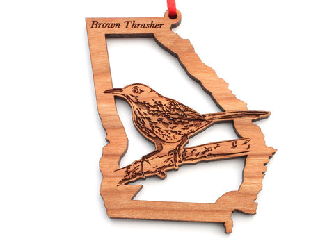 Georgia State Bird Ornament - Brown Thrasher