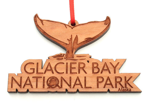 Glacier Bay Whale Fluke Text Ornament