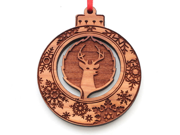 Deer Valley Snowflake Globe Ornament