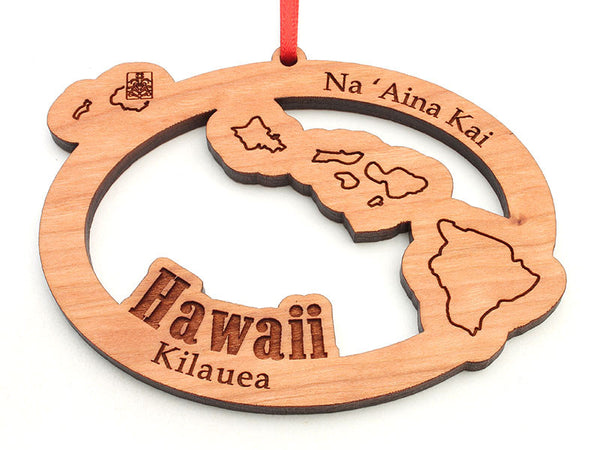 Na 'Aina Kai Botanical Gardens Hawaii State Shape Custom Ornament