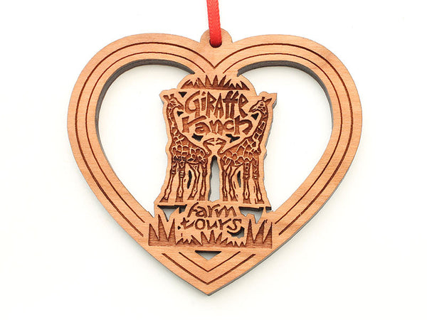 Giraffe Ranch Heart Logo Ornament