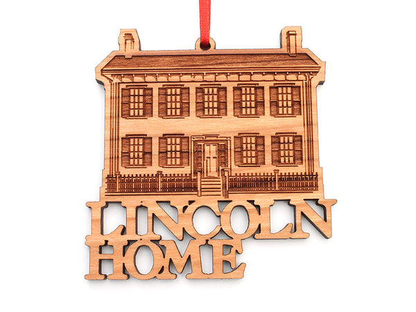 Lincoln Home Text Ornament - Nestled Pines