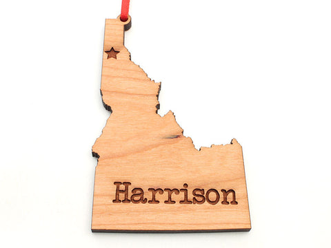 Birds Nest Harrison Idaho State Shape Custom Ornament
