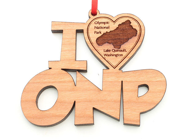 Olympic National Park I Heart ONP Lake Quinault Ornament