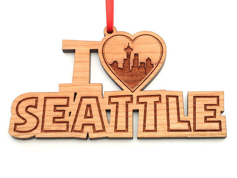 Seattle I Heart City Skyline Ornament