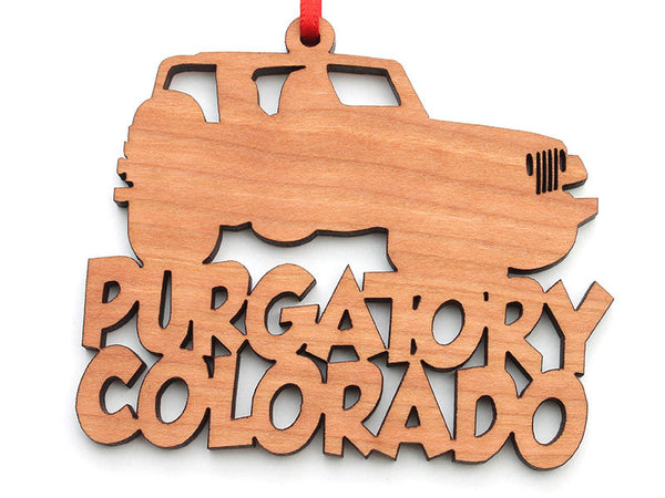 Purgatory Colorado Jeep Text Ornament