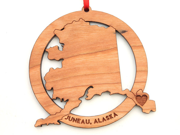 Juneau Alaska State Heart Ornament