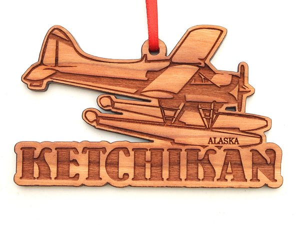 Ketchikan Alaska Float Plane Text Ornament