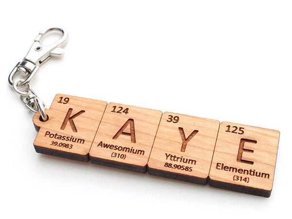 Custom Periodic Table of Elements Name Key Chain - Nestled Pines - 3
